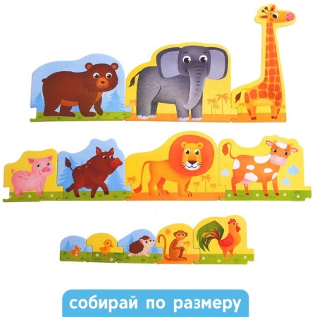 Smart puzzles - chains “Who is where? From smaller to larger ", 12 details-2