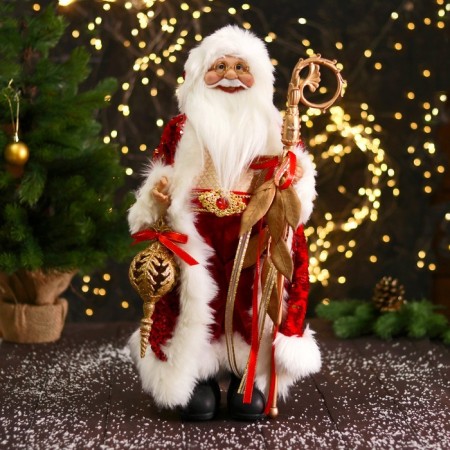Santa Claus "in a red suit, with a patterned staff and a flashlight" 27x50 cm-4