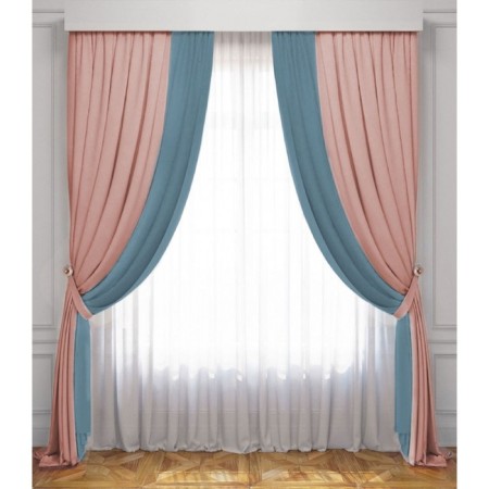 Set of curtains "Latur", size 170 x 270 cm, light - pink / blue