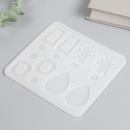 Mold Silicon "Earrings" 14 items 15.7x15.2x0.4 cm-1