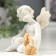 Polystone souvenir "Snowthrough angel with colored rabbit" 6.8x6.5x6 cm