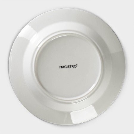 Porcelain dining plate Magistro "sea breeze", 400 ml, d = 20 cm, white color-5
