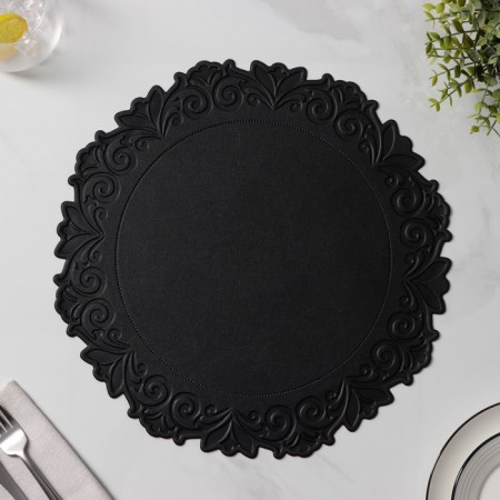 Set of serving “Eloise” napkins, d = 37.5 cm, 4 pcs, black color-3