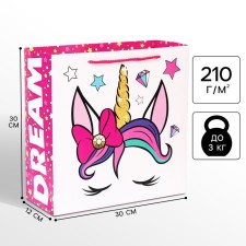Gift package, 30x30x12 cm, packaging, Minnie Mouse and unicorn
