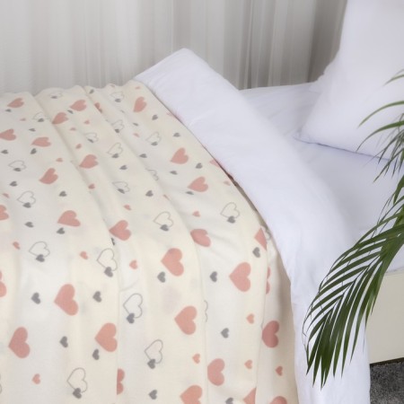 Fleet blanket "Valentine", size 150x200 cm, milk color-1