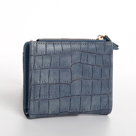 Women's wallet on the button, blue color-1
