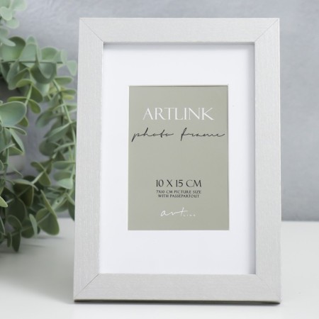 Photo frame MDF "Ellis" 10x15 cm, with a pass, silver