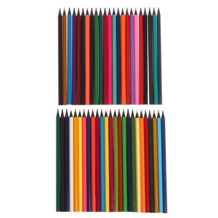 Pencils 48 colors in a tube, hexagonal (plastic) black base.-2