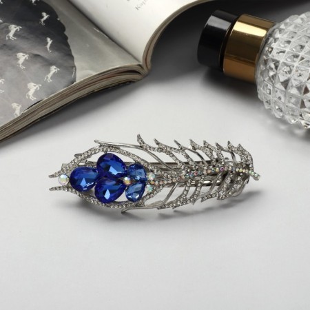 Hair hairpin "Pavli Pavlein" 9 cm, silver-blue