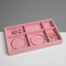 Station for decorating 6 cells, phlock, 21 × 12.3 × 2.5 cm, pink color