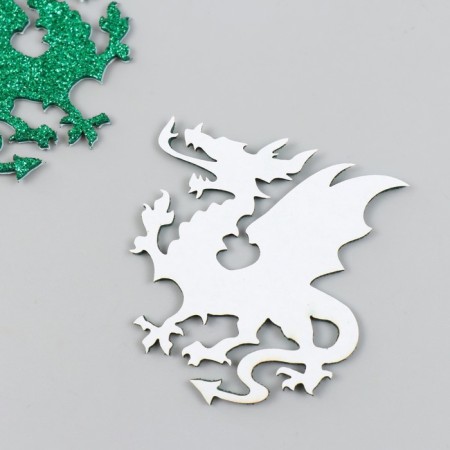 Glue -based Dragon Based Decor 5.5x6 cm, green set 2 pcs Foam Glitter-1