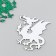 Glue -based Dragon Based Decor 5.5x6 cm, green set 2 pcs Foam Glitter