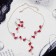 Set 2 objects: earrings, necklace "amazement" flowering, red-white color in gold, 42 cm