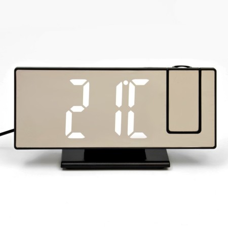 Clock - Electronic desk an alarm clock with a projection on the ceiling, thermometer, calendar, USB-3