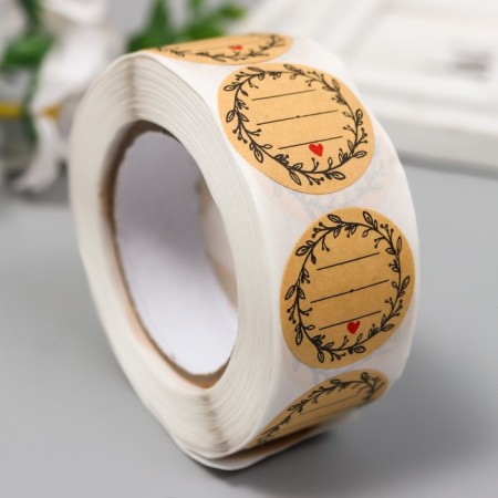 Stick Paper "Vetka and heart" d = 2.5 cm 500 pcs in a roll 3x6.5x6.5 cm-1