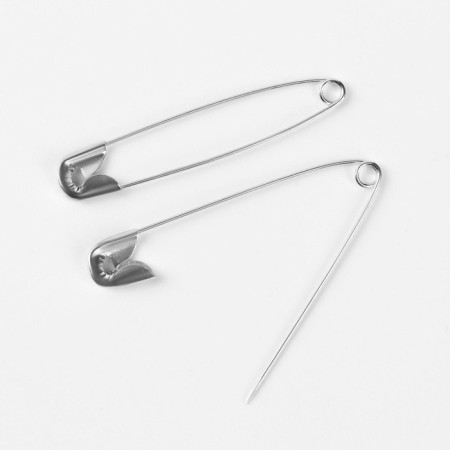 English pins, 51 mm, 10 pcs, silver color-2