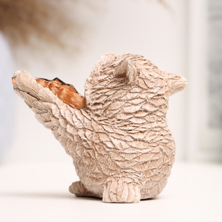 Figure "Owl with violin" brown, 11x8x6cm-2