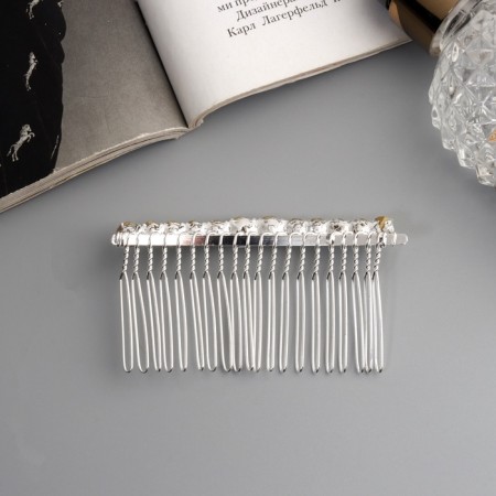 Hair crest "Medea" classic thread, 7.5 × 4 cm, silver-1