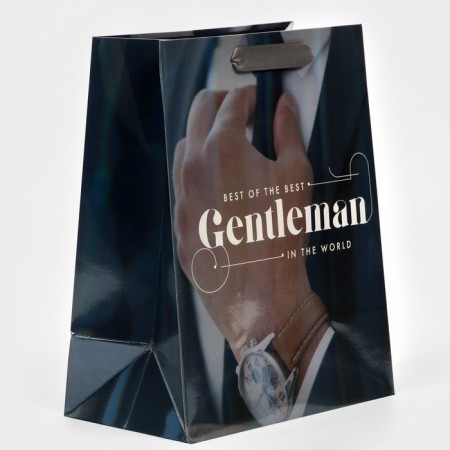 Gift Package Laminated, Packaging, "Gentleman", Rainbow Hologography, MS 18 x 23 x 10 cm-1