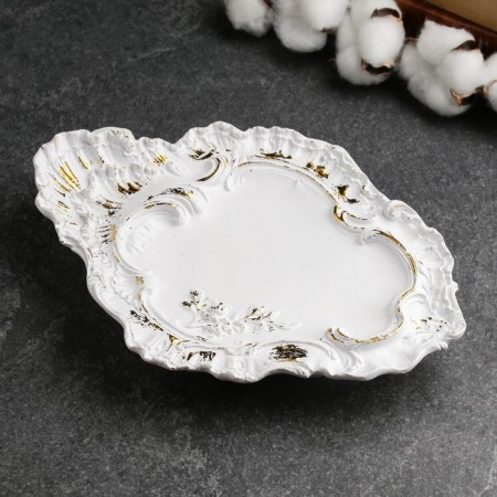Baroque trifle stand white with gilding, 25x17.5x3.5cm-1