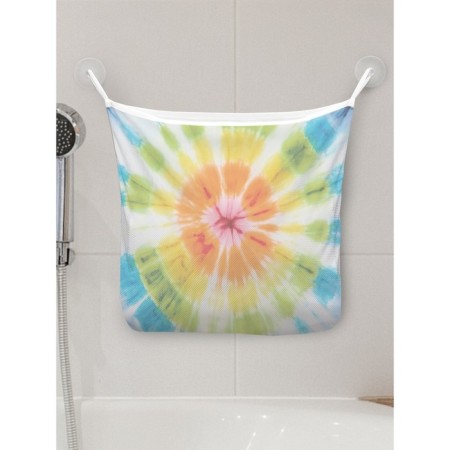Organizer in a bathtub on suction cups "Multi -colored circles", for storing toys and trifles, size 33x39 cm