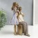 Souvenir Polystone "Young Family" White-lilac under bronze 23x13x13.5 cm