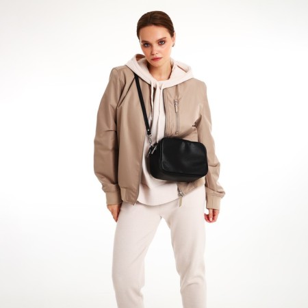 Women's bag over the shoulder Textura, small size, black color-5