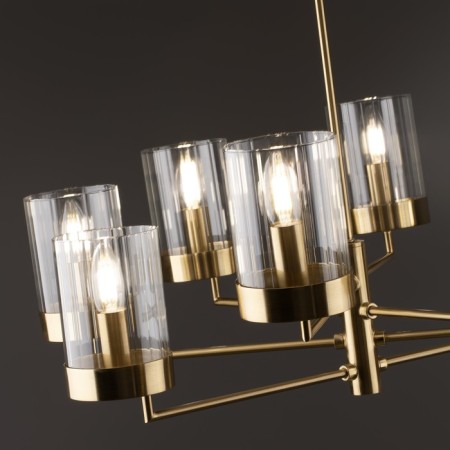 Suspended lamp Freya Fr5426PL-08BS CLIP, 530x530 mm, E14, 8x40W, brass color-1
