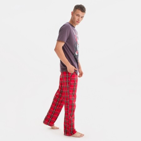 Pajama New Year's male kaftan "rock", gray color, size 52-1