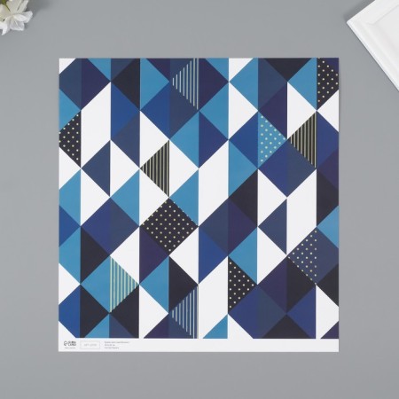 Scrapbooking paper "Strict geometry" density 180 grams set 5 pcs 30.5x32 cm-2