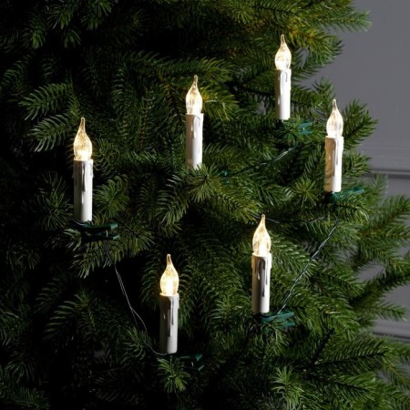 Garland “thread” 10 m with nozzles “candles on the clothespin”, IP20, dark thread, 50 LED, glow warm white, 220 V