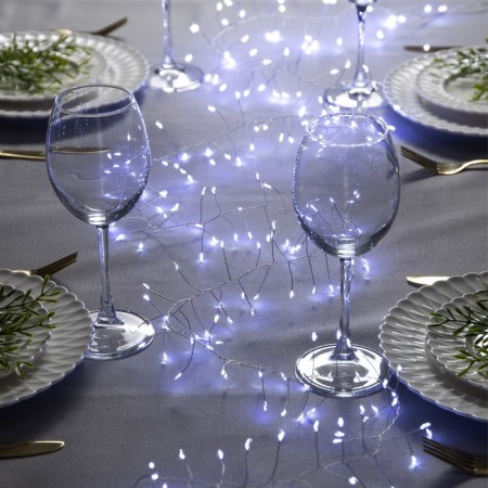 Garland "Mishura" 2 m Rosa, IP20, silver thread, 200 LED, white glow, 12 V