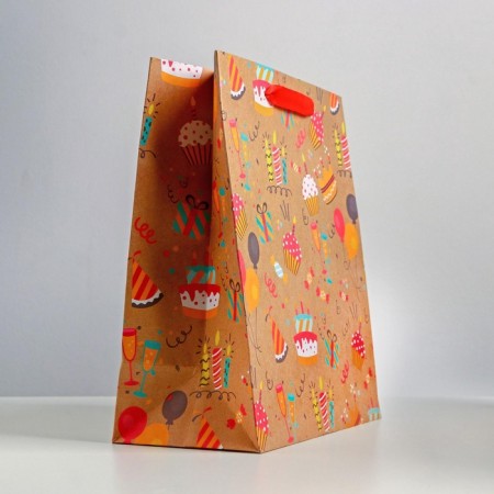 Package Gift Crafts Vertical, Packaging, Happy Birthday, Ml 23 x 27 x 11.5 cm-2