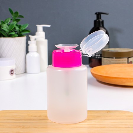 Pump bottle, 200 ml, pink/transparent color-1