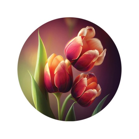Pareo and beach rug "Bouquet of tulips", d = 150 cm-1
