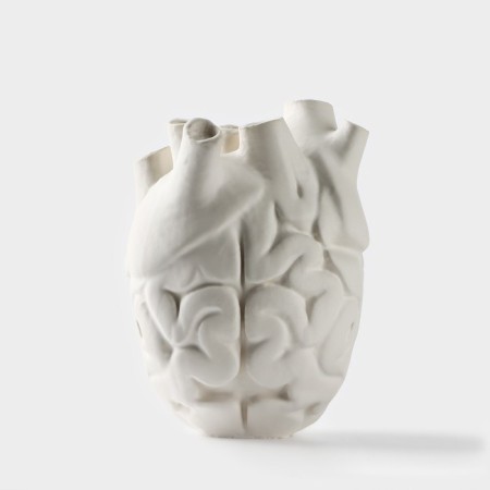 Vase for flowers decorative "Anatomy", white, 14 x 20 cm-3