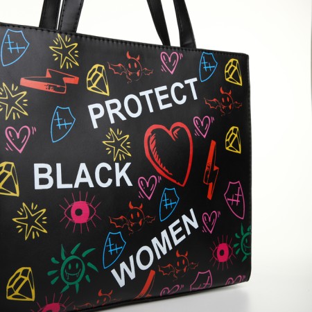 Women's bag with lightning, black color-4