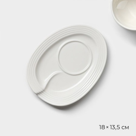 Tea couple Magistro "Blanche" circle 300 ml, white color-2