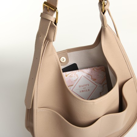 Women's bag on magnet Textura, average size, beige color-6