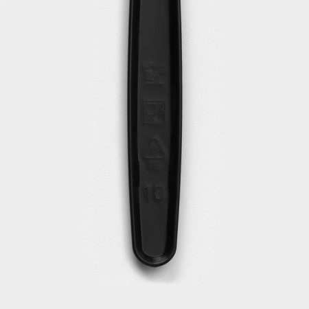 A set of plastic disposable cutlery "Elites", 4 objects: fork, tablespoon, knife, napkin, 18 cm, black color-5