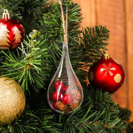 New Year. Suspension with natural decor "drop with cones"-1