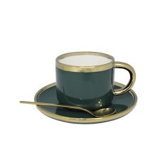 A cup with a saucer and a spoon Lenardi, 220 ml