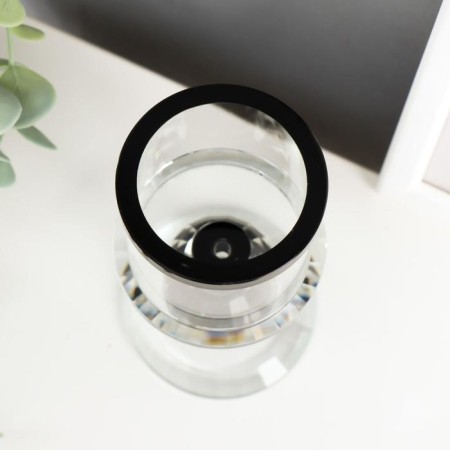 Glass of glass per 1 candle "Crystal ball" Black inserts 14x7x7 cm-3