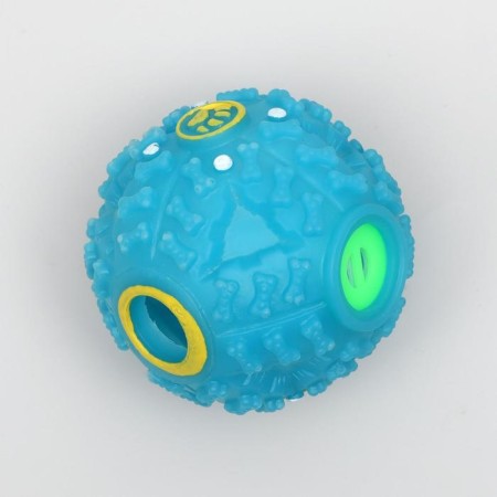 Croaking ball for dogs, hard, 7.5 cm, blue-4