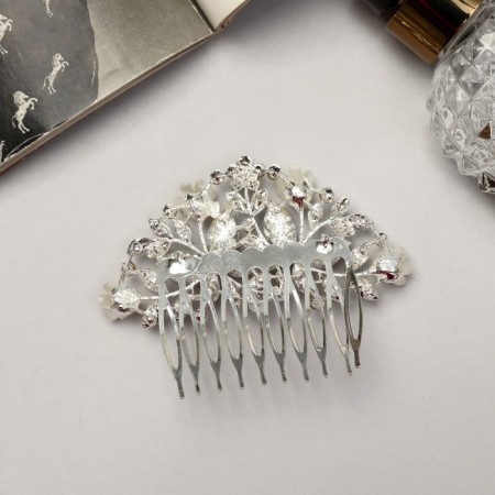 Safyan hair crest "butterflies", 7x8 cm, silver-1
