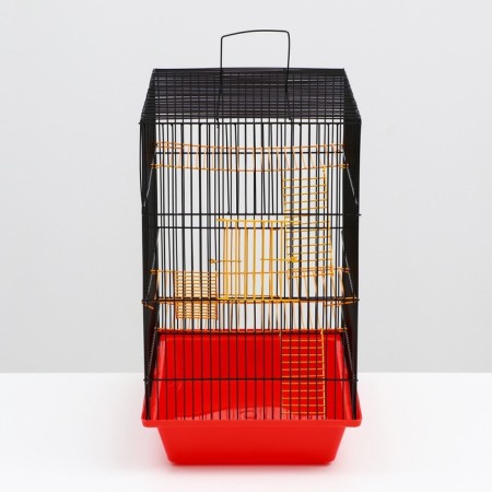 Grisley 4 rodents cell with metal shelves and laders, 41x 30 x 52 cm mix-2
