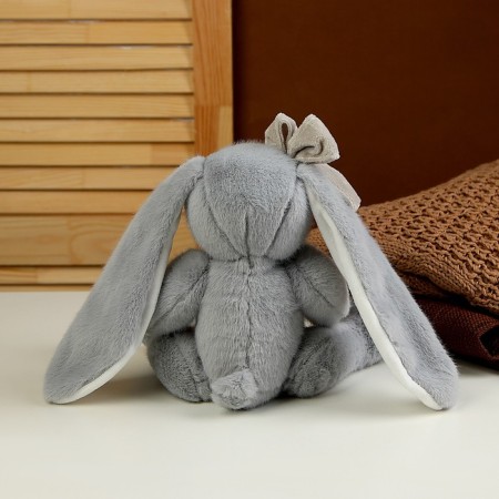 Soft toy "Bunny", 23 cm, gray color-2