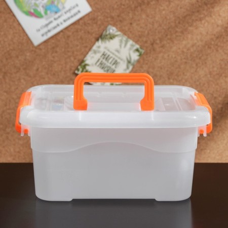 Storage container "Diplomat", 20.5 × 15 × 9.5 cm, cover with a handle on the latch, color mix-7