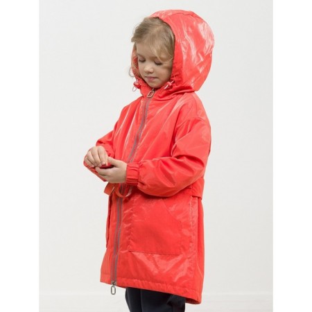 Raincoat for girls, height 104 cm, red color-5