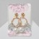 Earrings with pearls "Tenderness" circle with bead, white color in gold